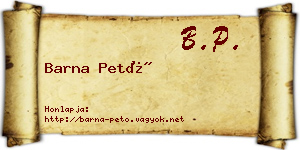 Barna Pető névjegykártya